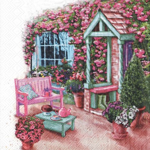 Serviette papier jardin cosy
