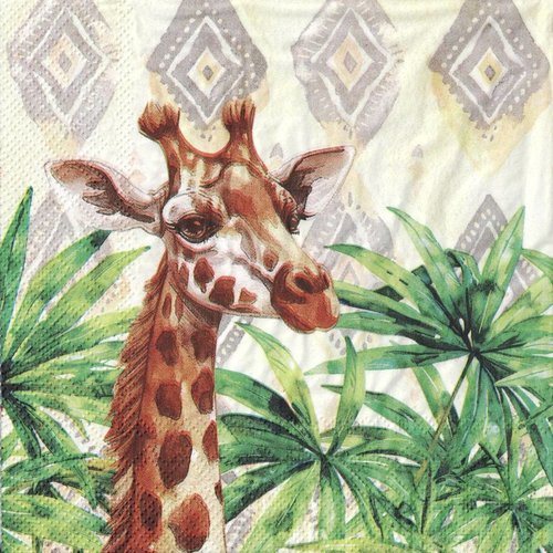 Serviette papier girafe dans les plantes