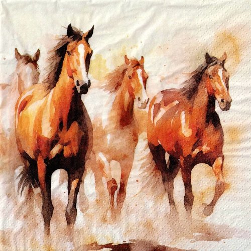Serviette papier chevaux au galop