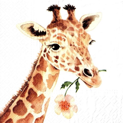 Serviette papier girafe et églantine