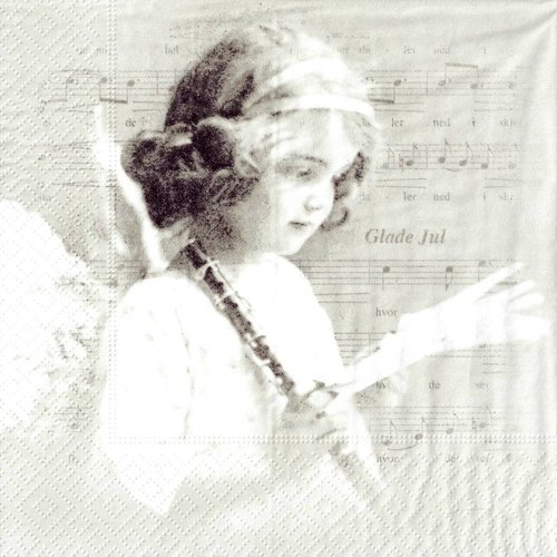Serviette papier petite fille musicienne