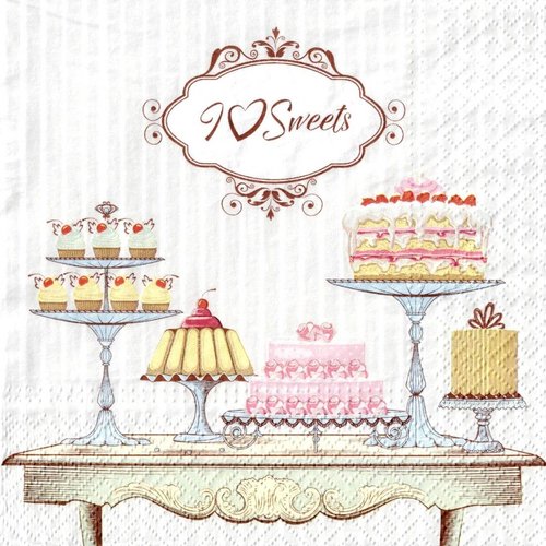 Serviette papier buffet de gourmandises cup cake