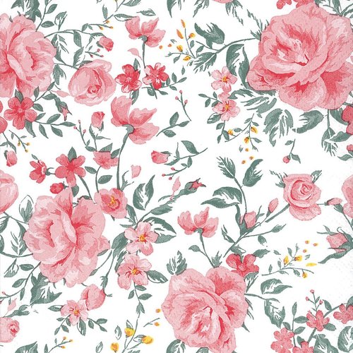 Serviette papier petites roses