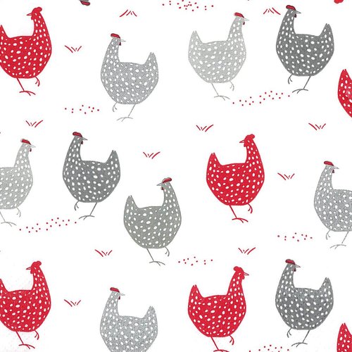 Serviette papier petites cocottes rouges et grises