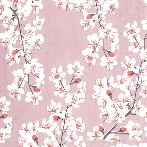 Serviette papier petites fleurs blanches
