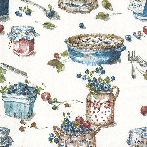 Serviette papier dessert de cassis et groseille