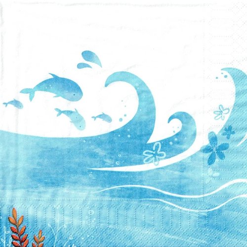 Serviette papier poissons dans les vagues