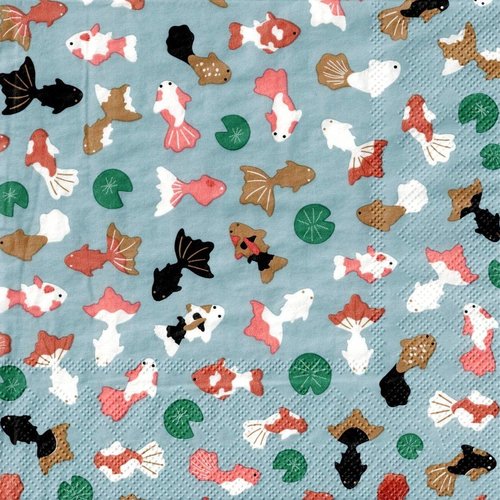 Serviette papier myriade de petits poissons