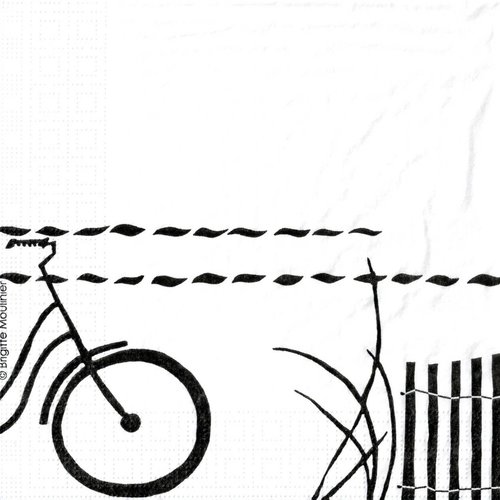 Serviette papier vélo à la plage