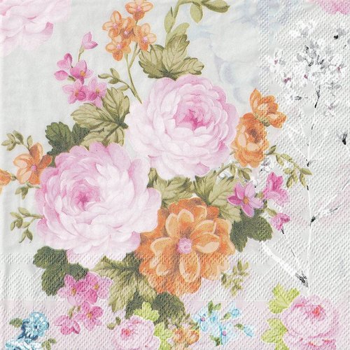 Serviette papier rose style ancien