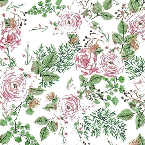 Serviette papier petit bouquet de rose