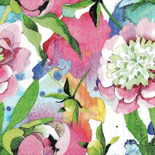 Serviette papier fleur aquarelle