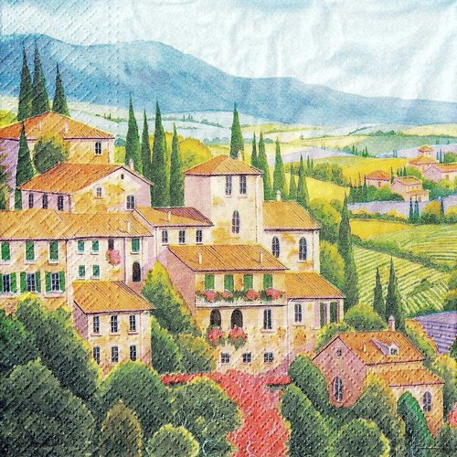 Serviette papier maison sur la colline