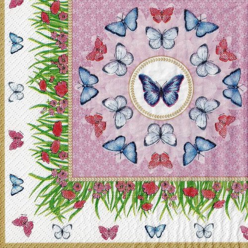 Serviette papier balai de papillons