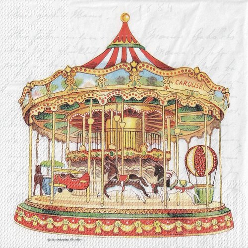 Serviette papier manège du père noel