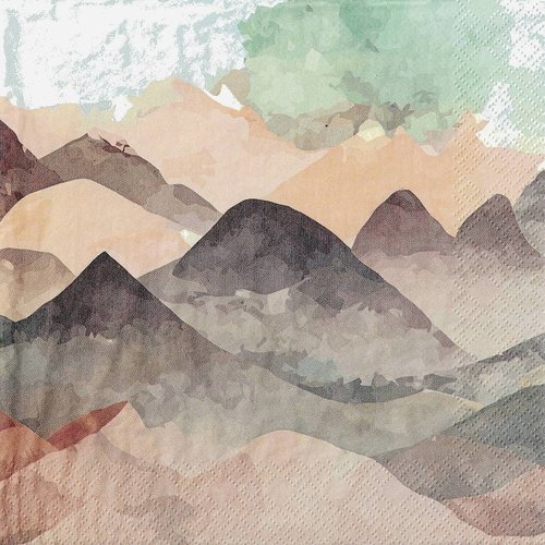 Serviette papier montagne au crépuscule