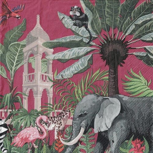 Serviette papier elephant et zèbre