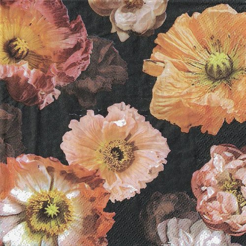 Serviette papier pavot et coquelicot