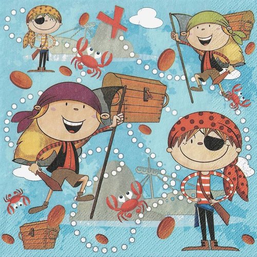 Serviette papier les petits pirates