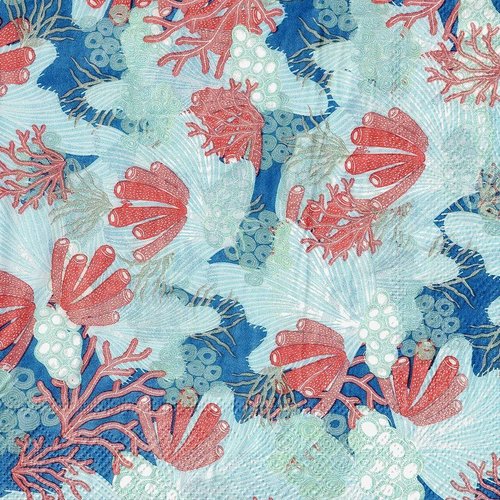 Serviette papier corail et anémone