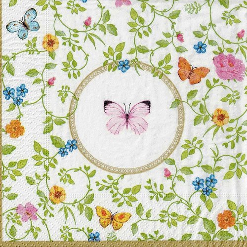 Serviette papier médaillon papillon
