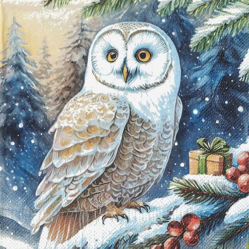 Serviette papier chouette dans la foret