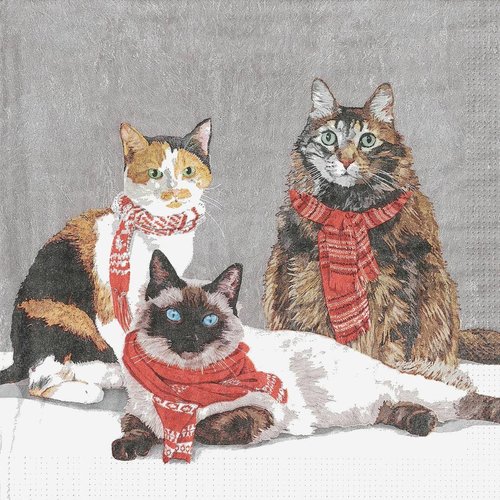 Serviette papier les chats d'hiver