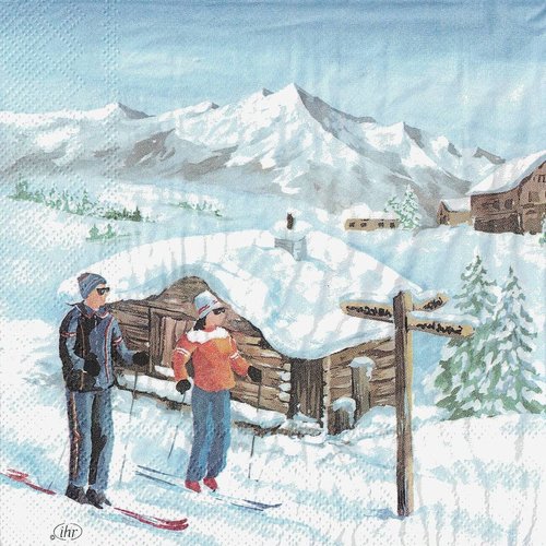 Serviette papier randonneurs en montagne