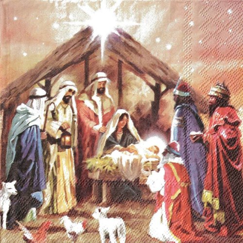 Serviette papier noel et sa crèche