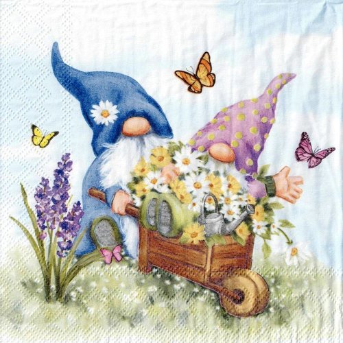 Serviette papier les petits nains jardinier