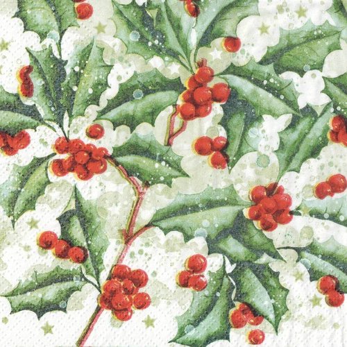 Serviette papier branche de houx