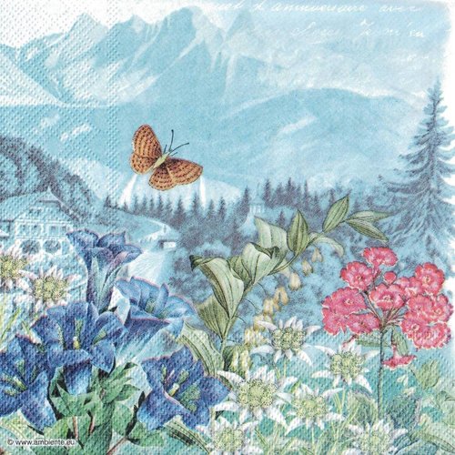 Serviette papier paysage de montagne