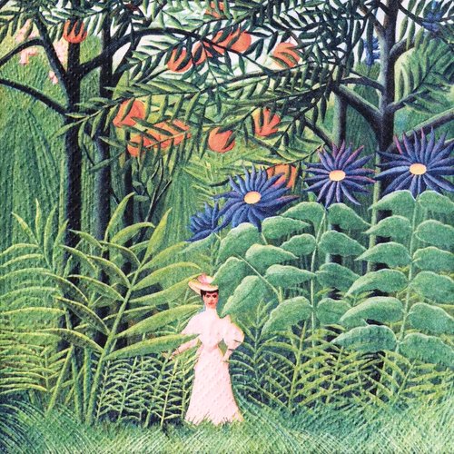 Serviette papier jeune femme dans la foret