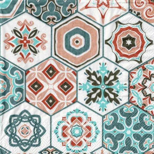 Serviette papier motif carreau ciment ancien