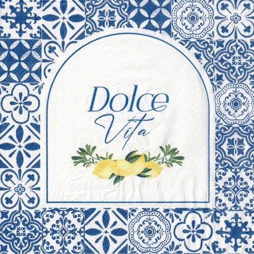 Serviette papier cadre citron