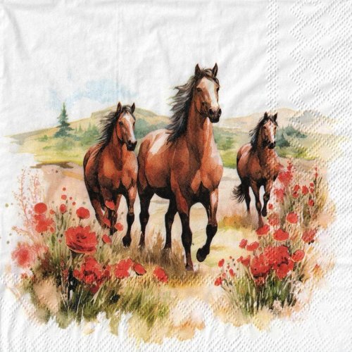 Serviette papier chevaux au galop