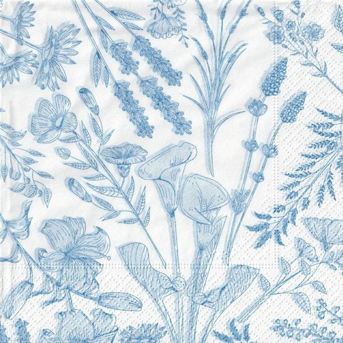 Serviette papier callas et fleurs sauvages