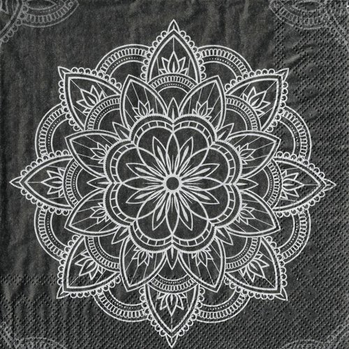 Serviette papier mandala blanc