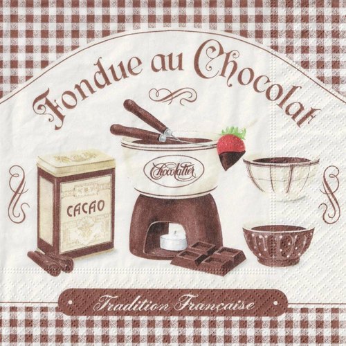 Serviette papier fondue au chocolat