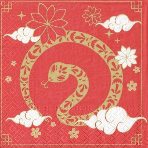 Serviette papier nouvel an chinois année du serpent