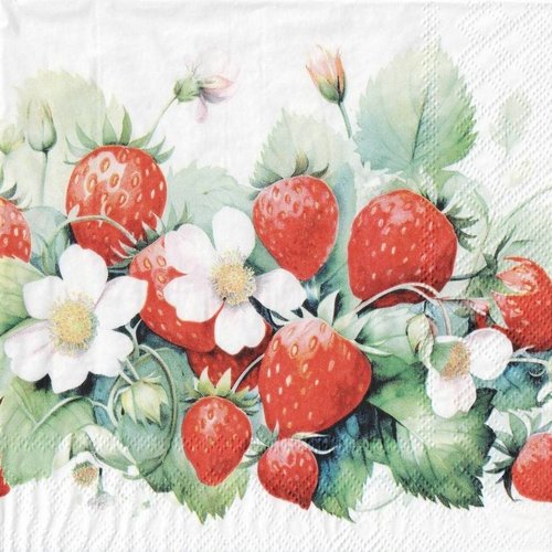 Serviette papier guirlande de fraises