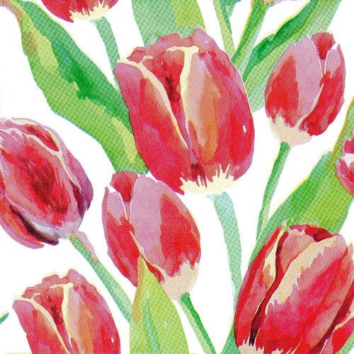 Serviette tableau de tulipes pastels