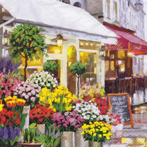 Serviette la boutique de la fleuriste paris