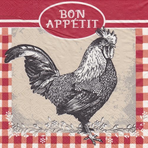 Serviette cadre cuisine coq bon appétit