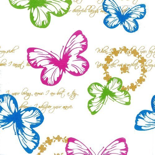 Serviette envol de papillons multicolores