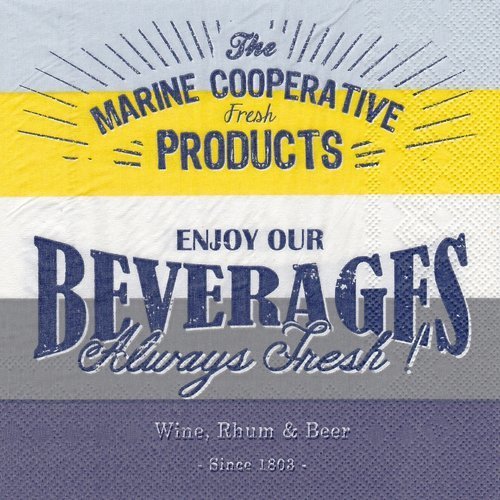 Serviette the marine coopérative mer enjoy wine thum & beer marin