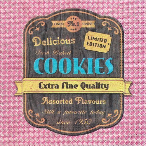 Serviette gâteau délicious cookies limited etition extra fine quality