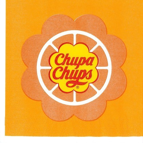 Serviette la sucette des gourmands chupa chups fleur orange