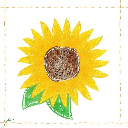 Serviette papier tableau fleur de tournesol soleil