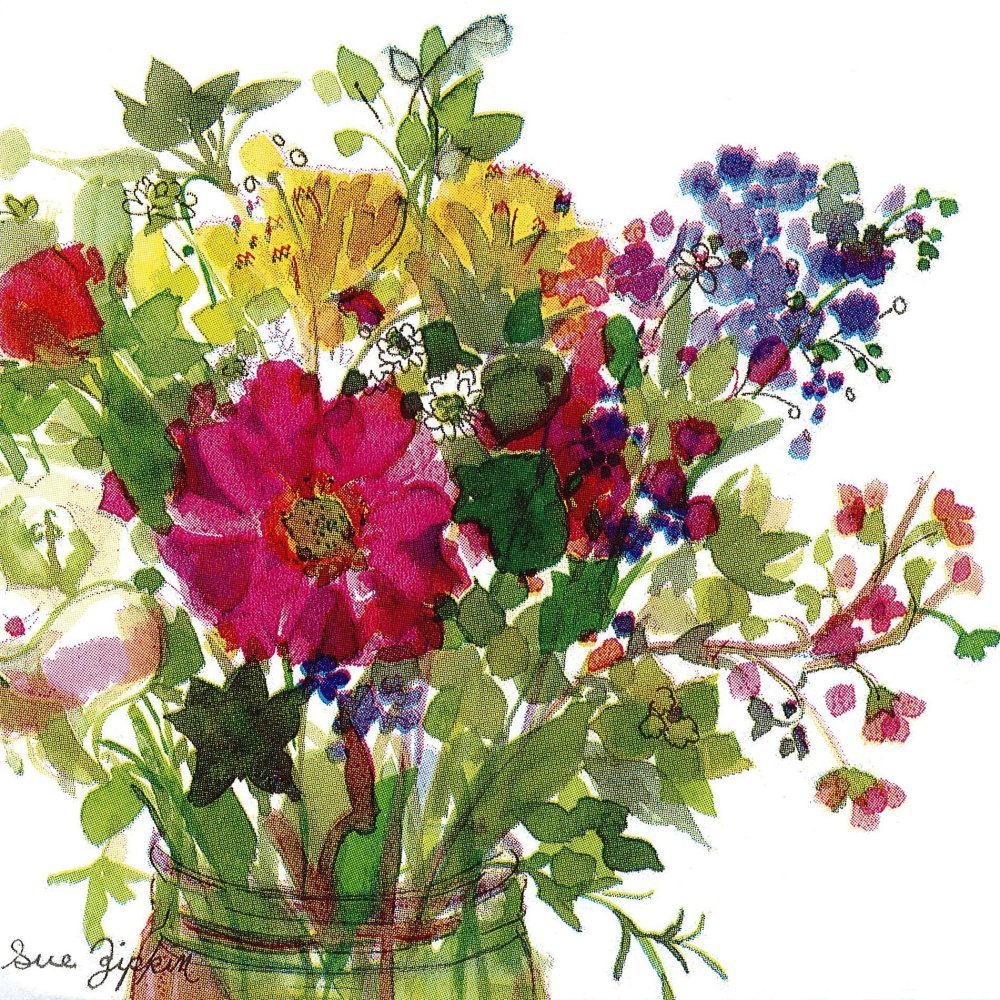 Tableau en verre acrylique - Fleurs sauvages illustrées